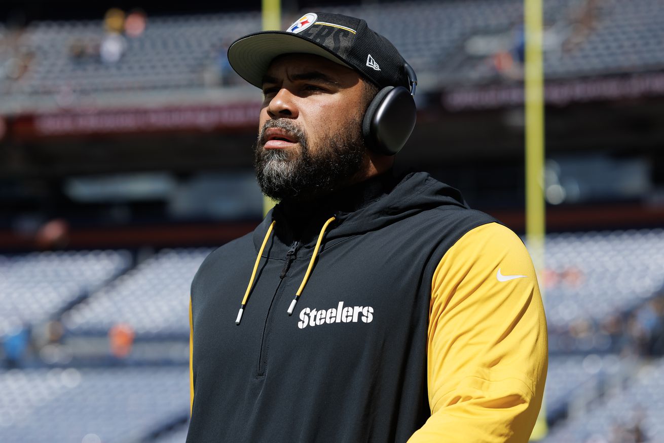 Defensive tackle Cameron Heyward #97 of the Pittsburgh Steelers warms up prior to an NFL football game against the Denver Broncos, at Empower Field at Mile High on September 15, 2024 in Denver, Colorado.